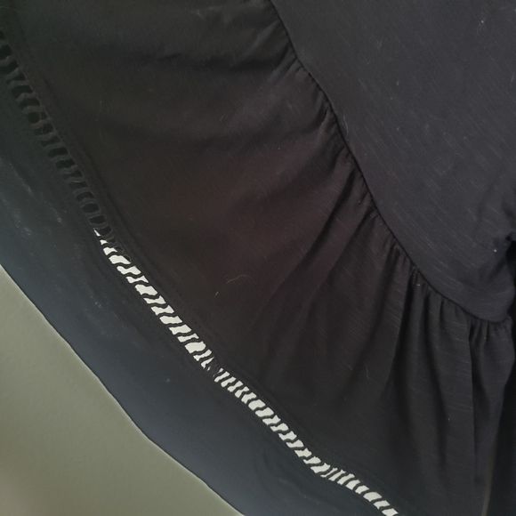 Boho Embroidered Top Tunic Brazil Flutter Sleeve Black M festival peasant flowy - Picture 4 of 7